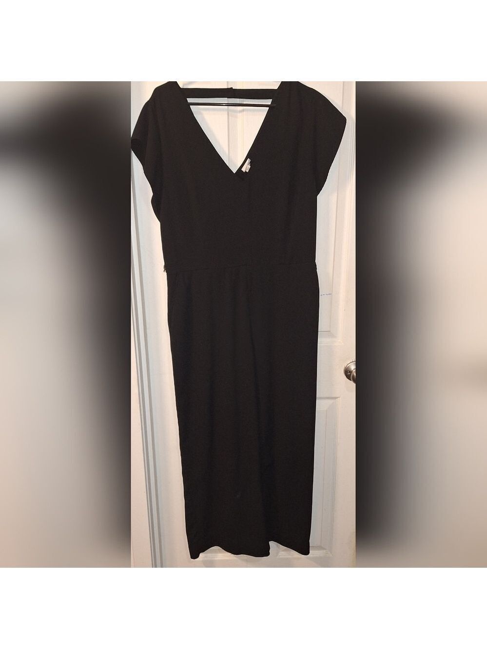 A New Day Black Pant Suit Jumper One Piece XL